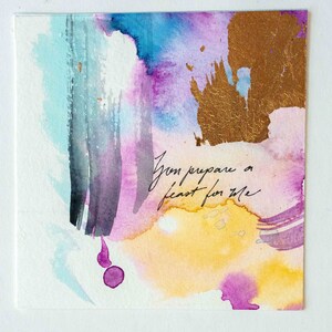 Psalms Project: Psalm 2130, Christian Watercolor Art, Abstract Painting, Christian Home Decor. Encouragement Gift for Friend, Verse Art Psalm 23:5