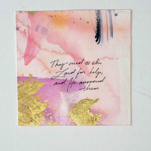 Psalms Project: 91-100, Christian Gift for Friend, Watercolor Art, Abstract Painting, Scripture Painting, Bible Verse Home Decor Psalm 99:6