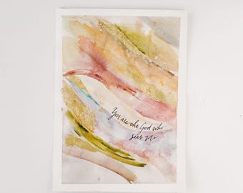 Genesis 16: 13, Du bist der Gott, der sieht, Aquarell Schrift Kunst, abstrakte Malerei, Blattgold Malerei, christliche Kunst, christliches Geschenk,