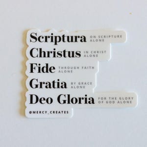 5 Solas Sticker, Sola Deo Gloria Sticker, Reformed Stickers, Reformed Theology Sticker, Christian Sticker, Theology Sticker
