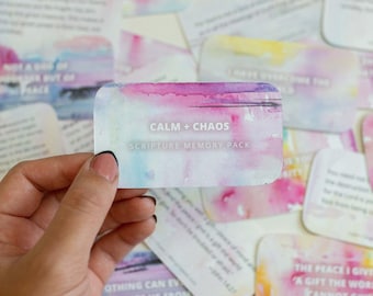 Calm + Chaos Scripture Memory Cards, Scripture Vers Pack, Bibelverskarten, Verse über Frieden, Memory Pack, Christian Geschenk für Freund