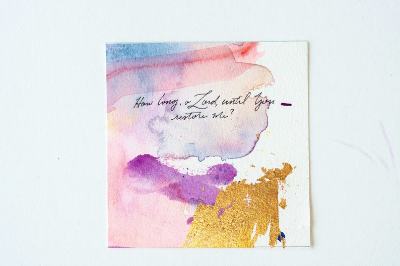 Psalms Project: Psalm 110, Abstract Watercolor Art, Scripture Painting, Christian Gift for Friend, Christian Home Decor, Abstract Art Psalm 6:3