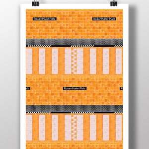 U-bahn Rosenthaler Platz - Berlin graphic watercolour poster
