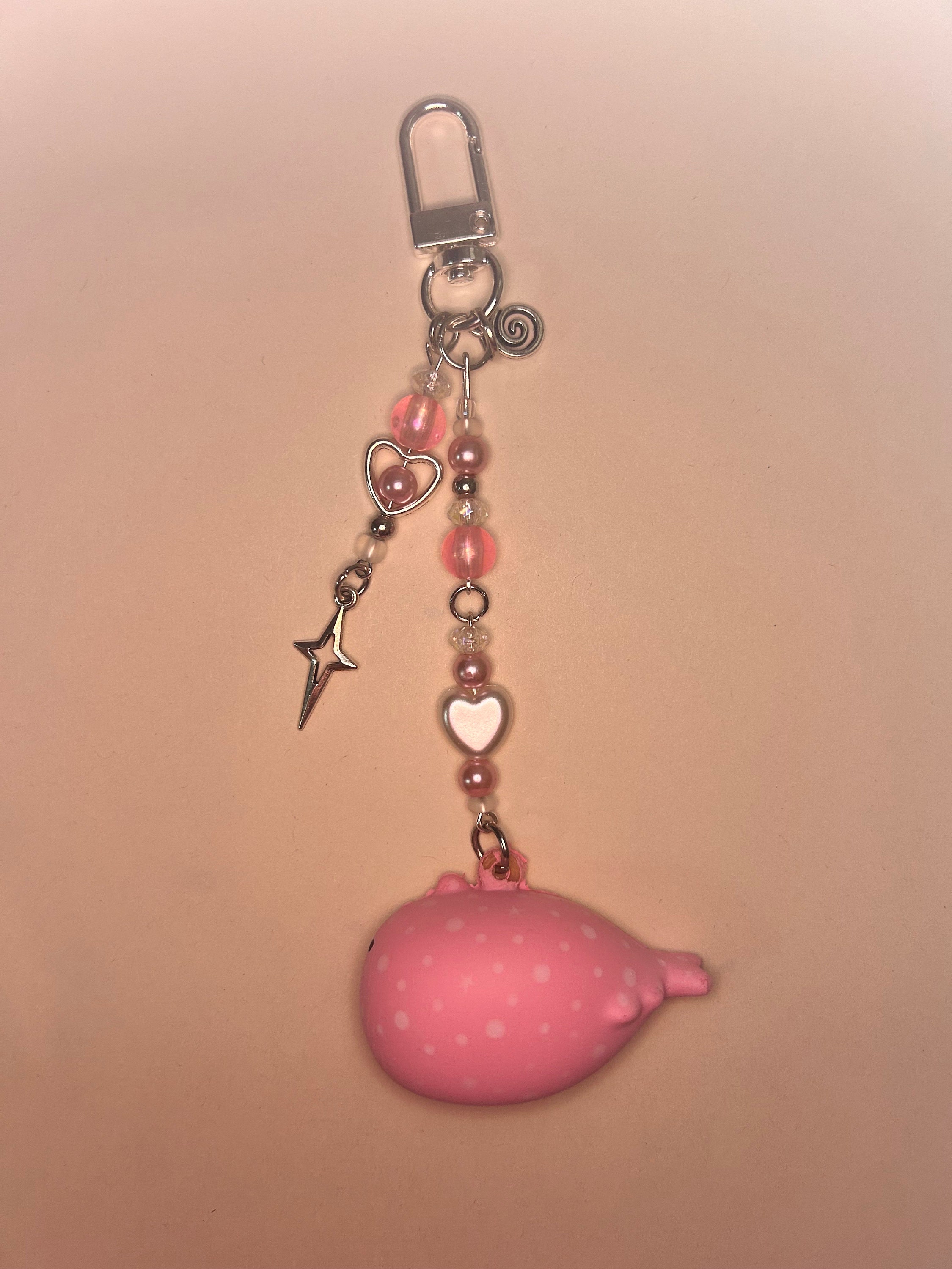 Pink Jinbesan Whale Sanx Keychain Etsy