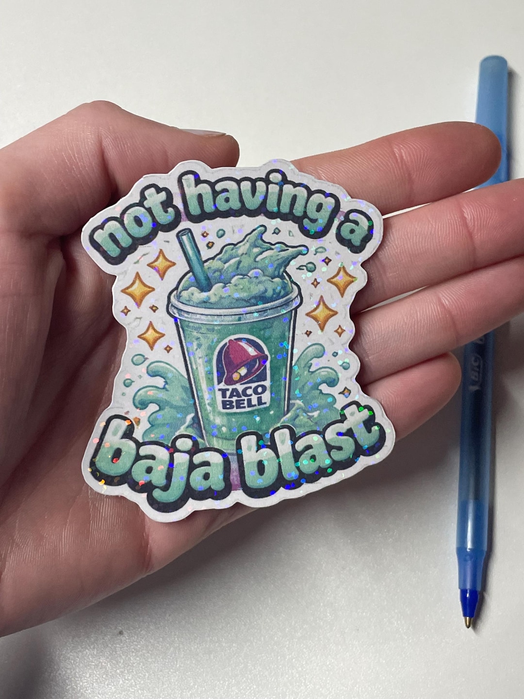 Not Having a Baja Blast Sticker, Funny Sticker - Etsy