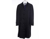 42R Vintage 60s Sears Roebuck USA Black Single Breasted Raincoat Overcoat Mackintosh Size L