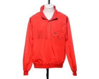 Vintage Red EDDIE BAUER Nylon Pullover Windbreaker Jacket Size XL Outdoor Hiking Layer
