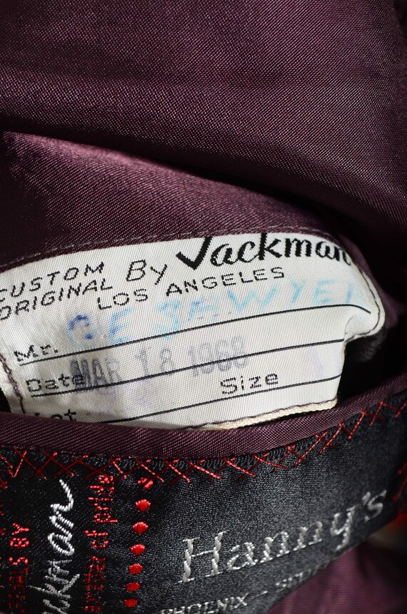 42S Short Vintage 60s Jackman Black & Red Check W… - image 10