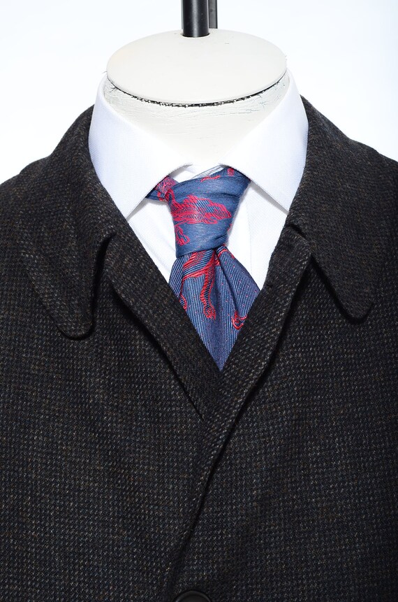 42R Vintage 50s Hudsons Gray Check Wool Single-Br… - image 5