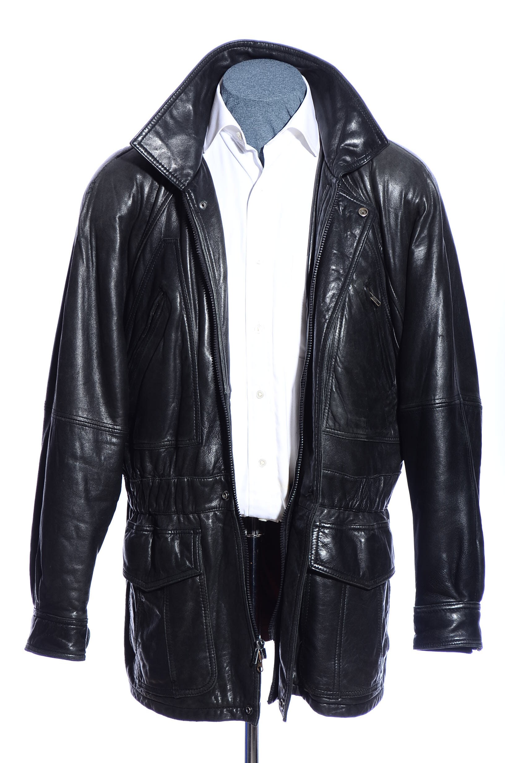 Mens Vintage 90s G-III Global Identity Black Buttery Soft
