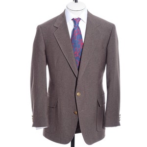 41R Vintage Haggar Patch Pockets Brown Wool/Poly Two-Button Blazer Sport Coat Jacket