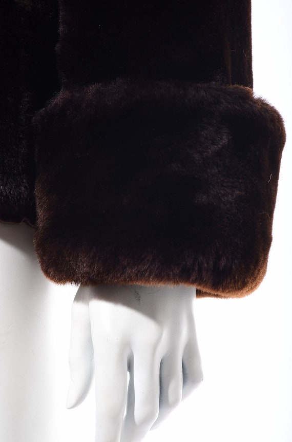 Vintage Womens Dark Brown Faux Fur Plush Soft Jac… - image 6