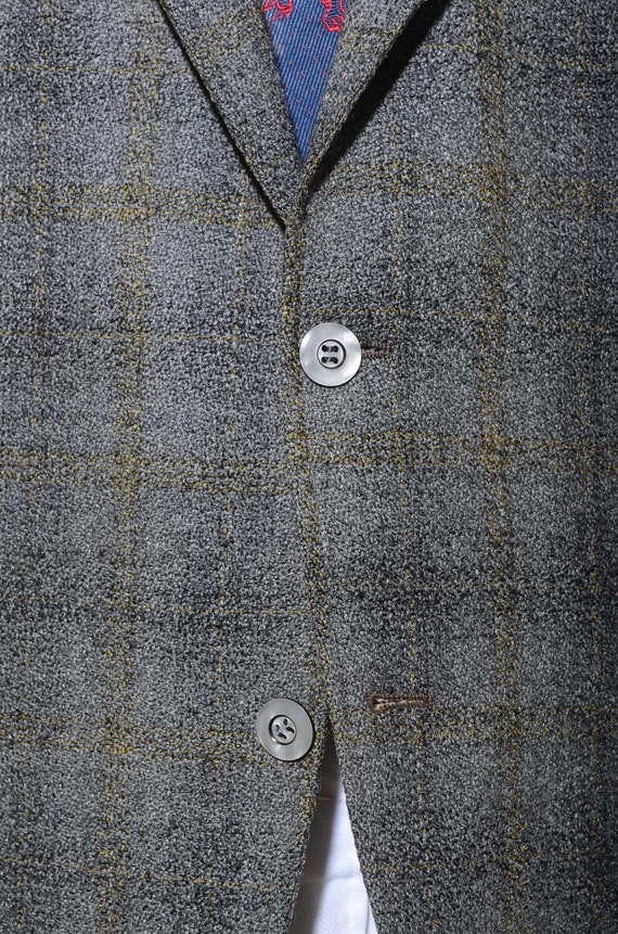 49R Vintage 60s Gray Tweed Shadow Plaid Wool Two-… - image 4