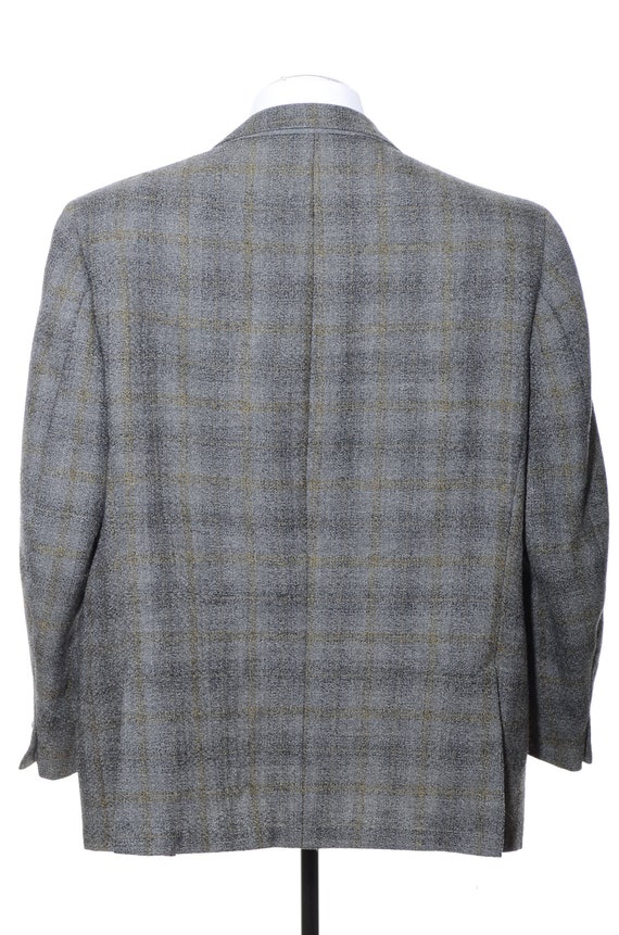 49R Vintage 60s Gray Tweed Shadow Plaid Wool Two-… - image 6