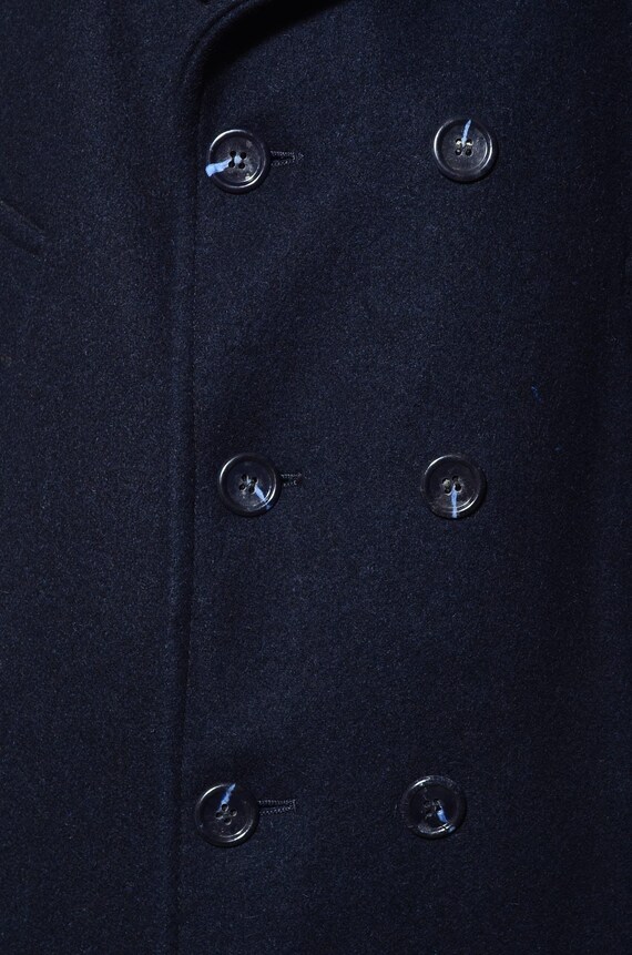 42R Vintage London Fog Double-Breasted Navy-Blue … - image 4