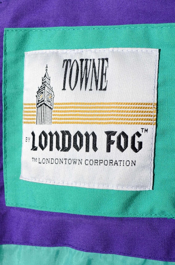 Womens Vintage 80s London Fog Teal Green Oversize… - image 9
