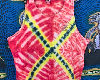 90s, tie dye life guard tank top
