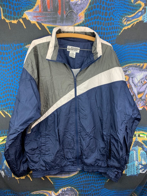 Vintage, 90s, Lavon, Sportswear (Navy, Gray, and W