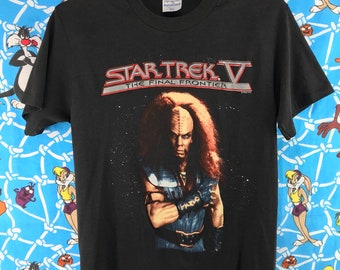 Vtg 1989 Star Trek V the Final Frontier Captain Klaa T-shirt Black