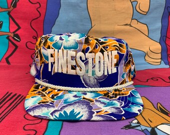 Vintage, 90s, Finestone, Floral, (blue/purple) Hat