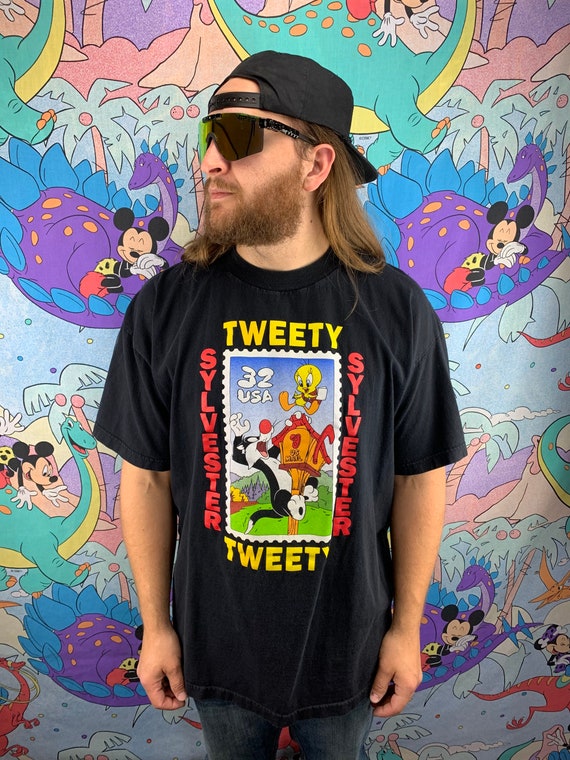 Vintage 1997 Tweety and Sylvester US Stamp T-shirt - image 1