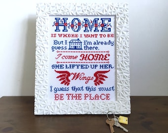 Pattern - Home Is Where I Want to Be - 8"x10" cross stitch chart PDF digital instant download