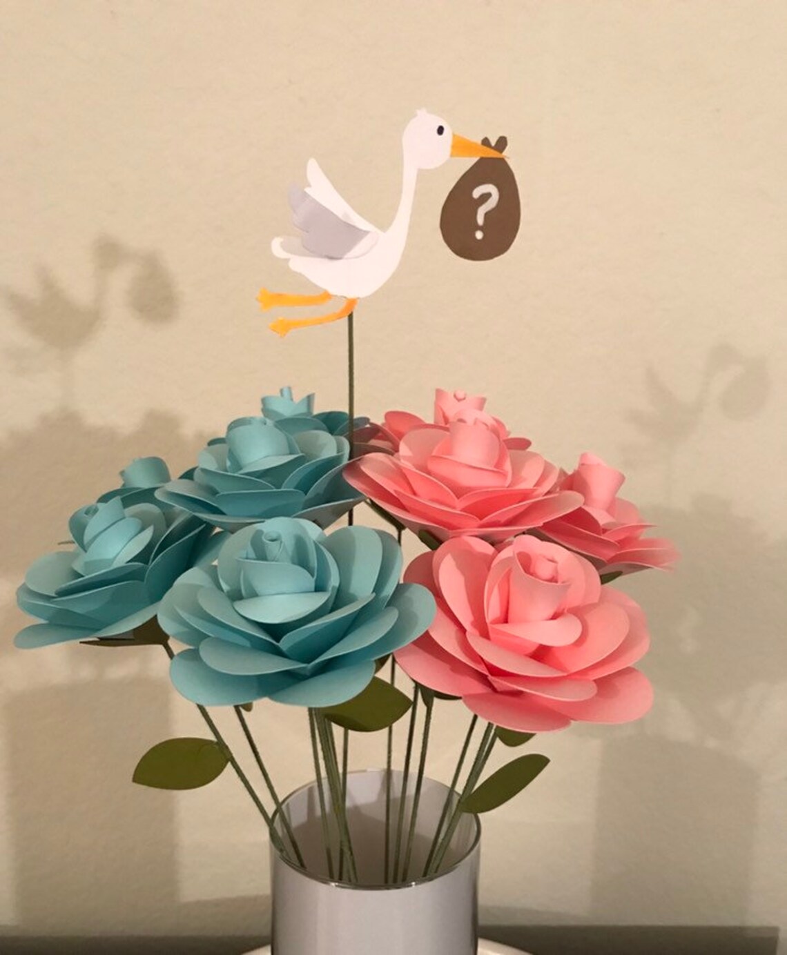 Gender Reveal Paper Flowers Baby Gender Party Boy or Girl Etsy