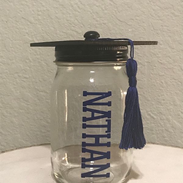 Personalized Graduation Cap Mason Jar, Graduation Gift, Graduation Party Centerpiece, Class of 2024