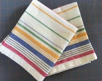 Cherry Stripe Moda 100% Soft Cotton Kitchen Towels//tea towel//dish towel//kitchen gift//housewarming//multi color