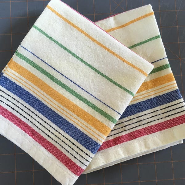 Cherry Stripe Moda 100% Soft Cotton Kitchen Towels//tea towel//dish towel//kitchen gift//housewarming//multi color