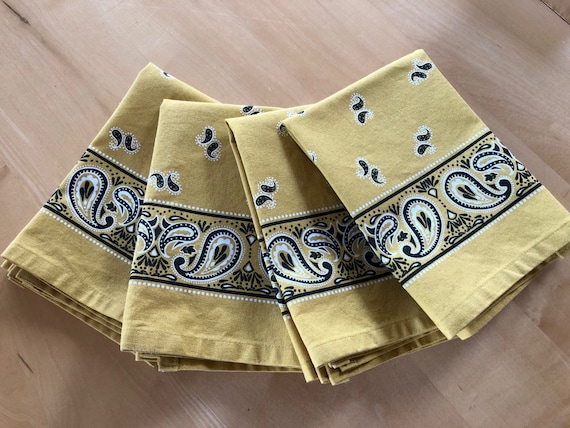 Gold Bandana/Cowboy Kitchen Towels//Western//Moda//100% Cotton Towels
