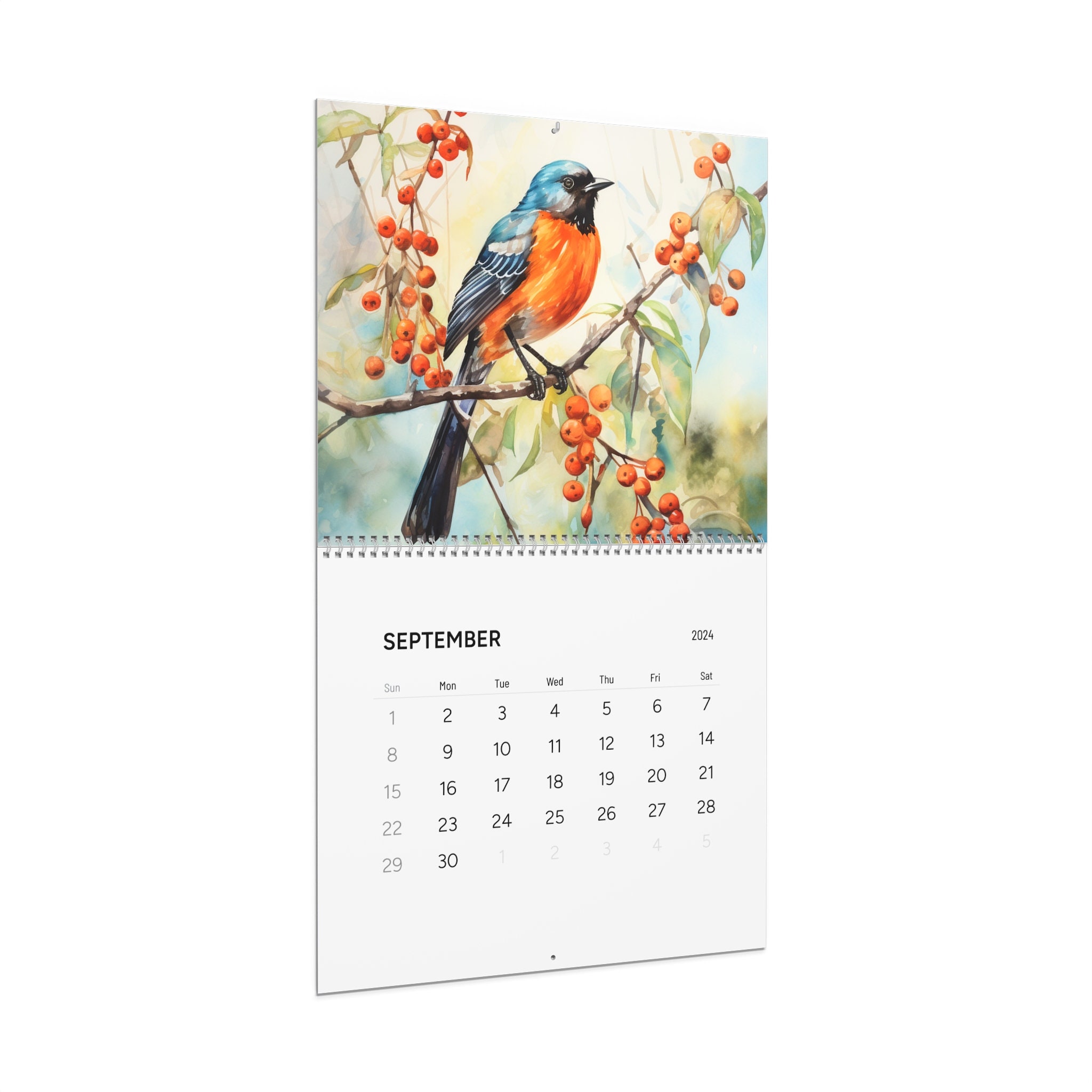 Bird calendar 2024, bird fruit tree calendar 2024, 2024 calendar bird