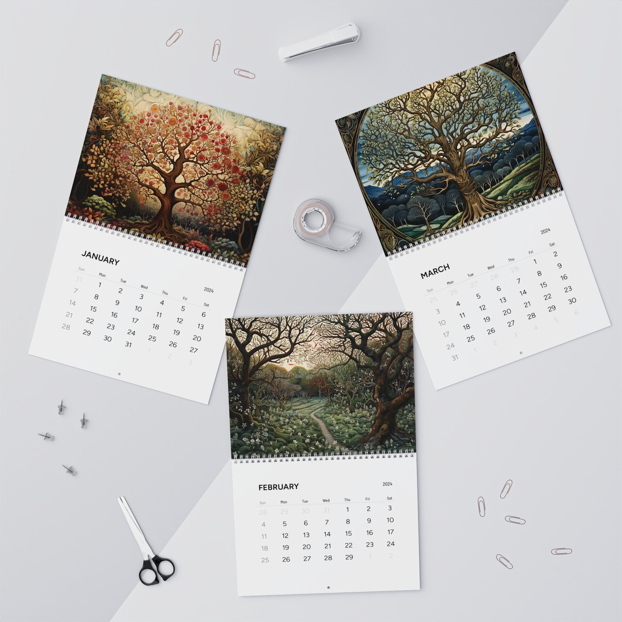 2024 tree calendar, 2024 calendar tree, tree calendar 2024, happy new