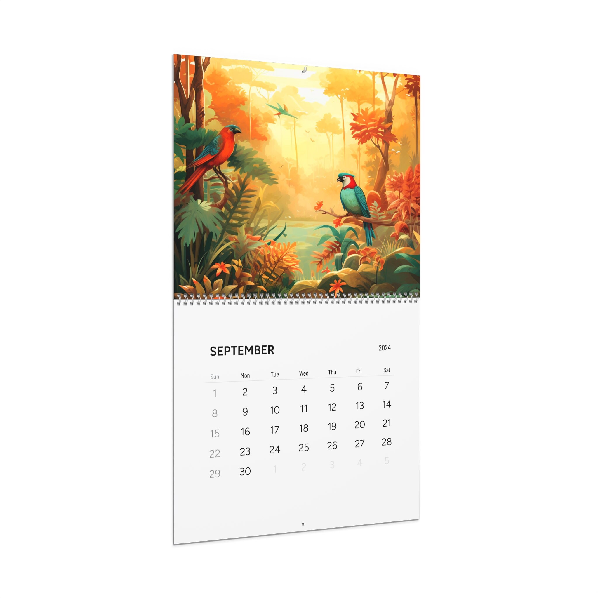 Reindeer calendar 2024, 2024 calendar, autumn calendar, fall 2024