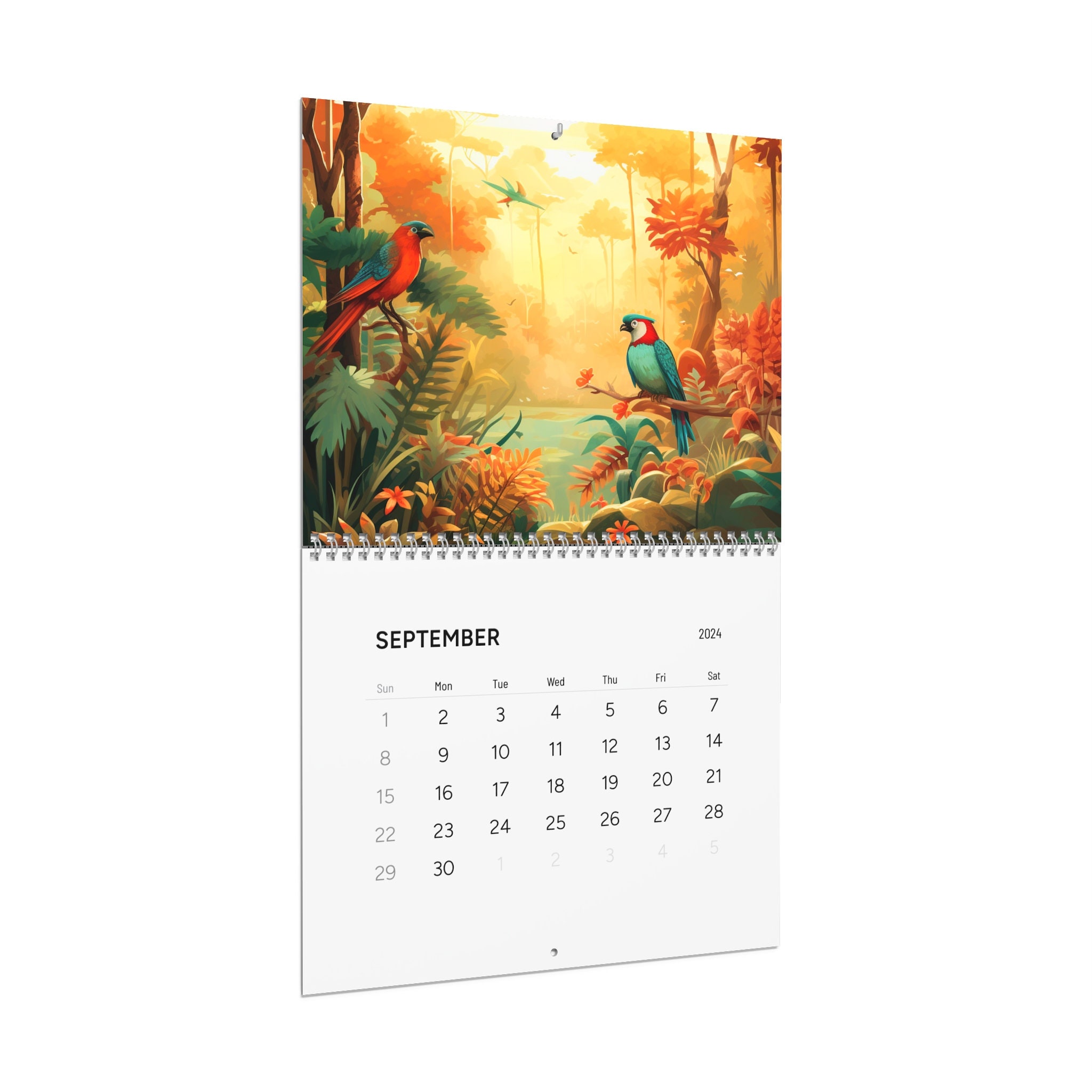Reindeer calendar 2024, animal calendar 2024, 2024 autumn calendar, fox