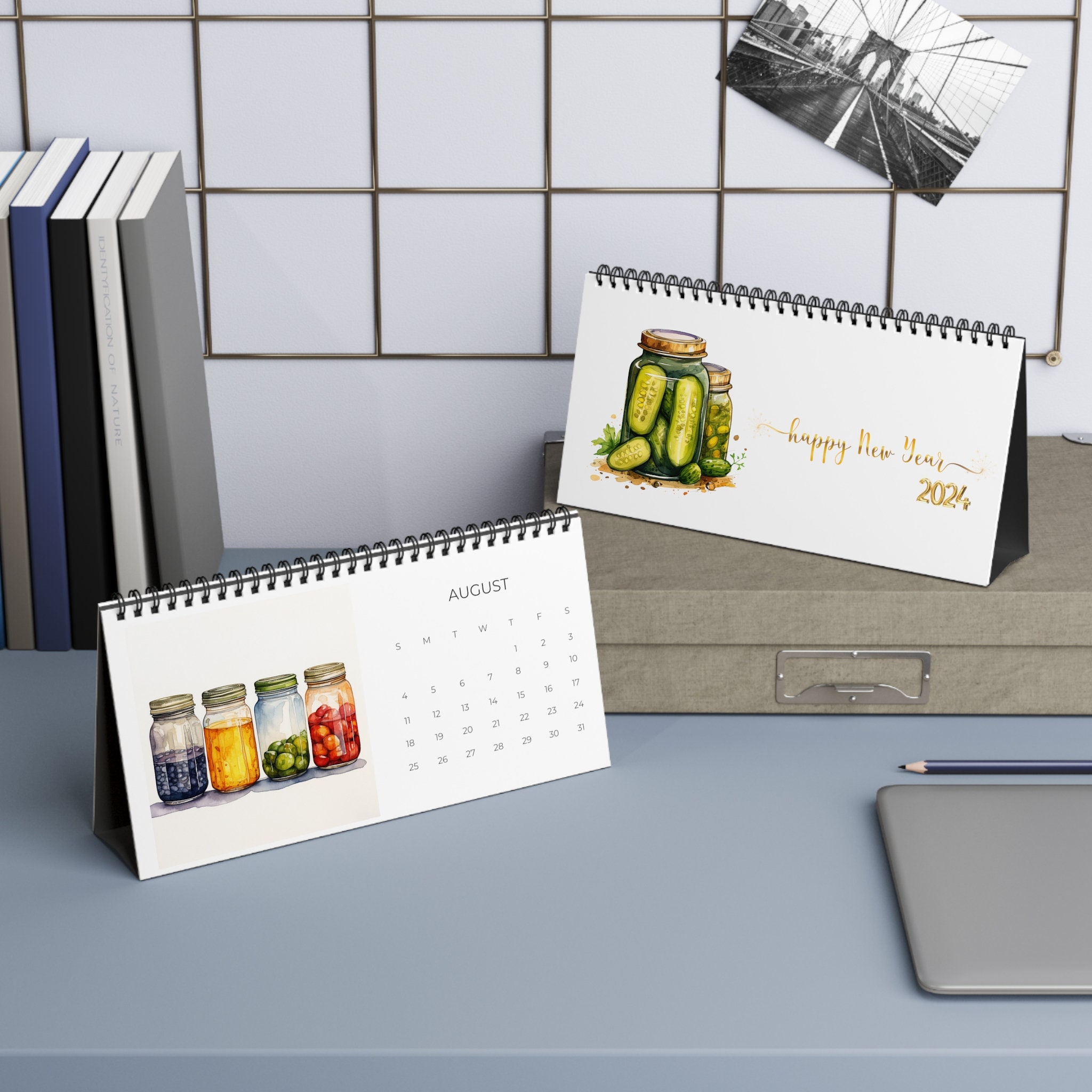 Pickle Jar Desk Calendar 2024, Pickle Lover Desk Calendar 2024, Office