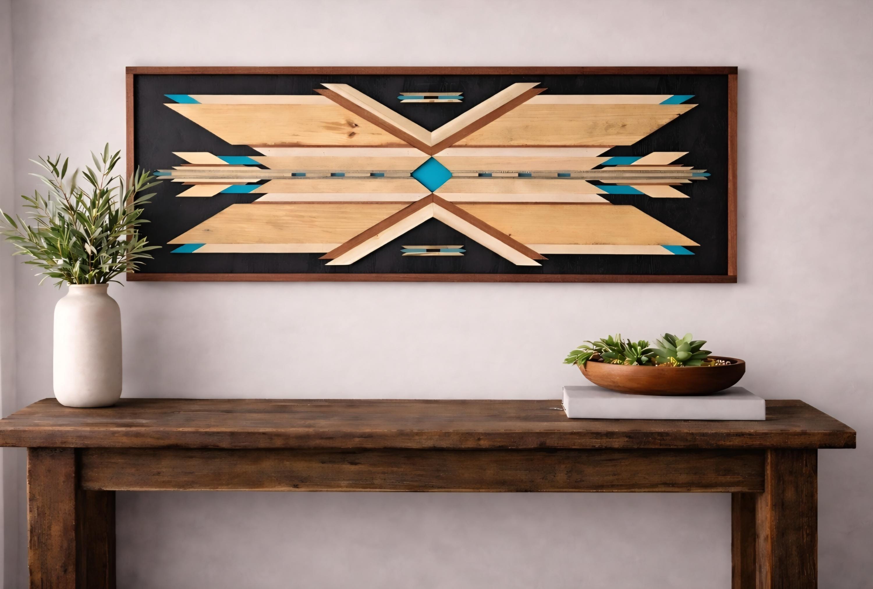 Handcrafted Southwestern Wall Art ~ Reclaimed Wood With Mahogany Frame ...