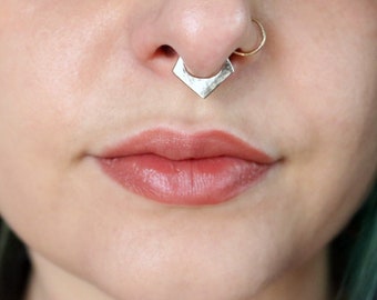 STERLING SILVER Handmade Clicker Shield Septum | Body Jewelry