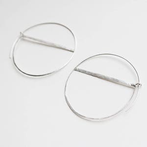 Silver Semi Circle Hoop Earrings