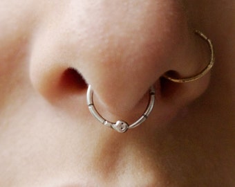 Handmade STERLING SILVER Ouroboros Snake Septum or Cartilage Ring | Body Jewelry