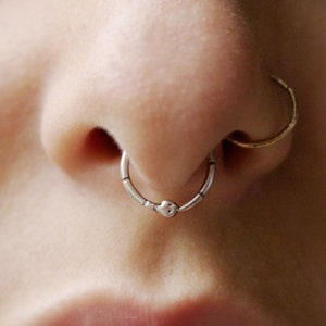 Handmade STERLING SILVER Ouroboros Snake Septum or Cartilage Ring | Body Jewelry
