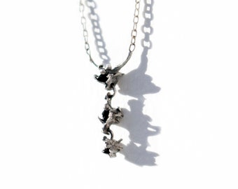 Handmade Tre Anguis Necklace in Sterling Silver | Cast Snake Vertebrae