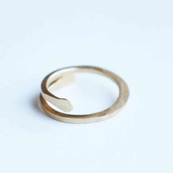 Unisex Forged Brass Wire Ring