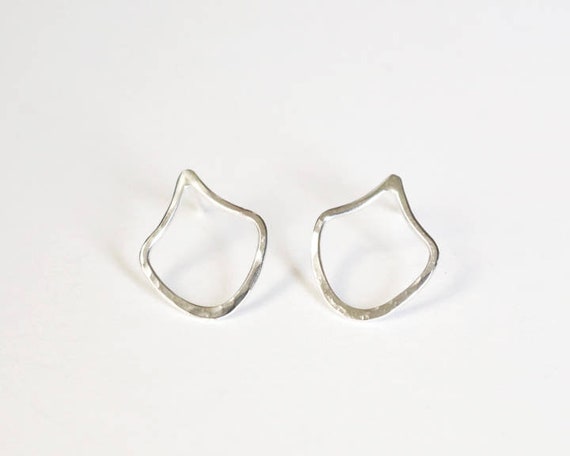 Earrings | Silver motif studs, handmade jewelry