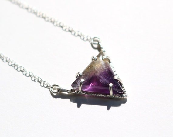 Dark Purple Triangular Fluorite Necklace