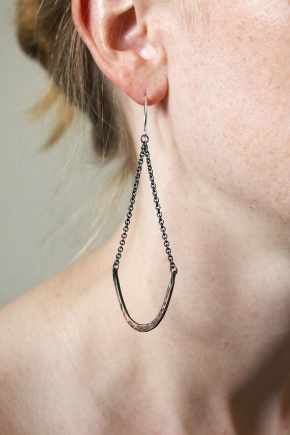 Earrings | Copper and Silver Chandelier Earrings, handmade jewelry