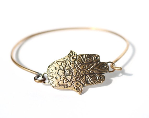 Brass Hamsa Bangle