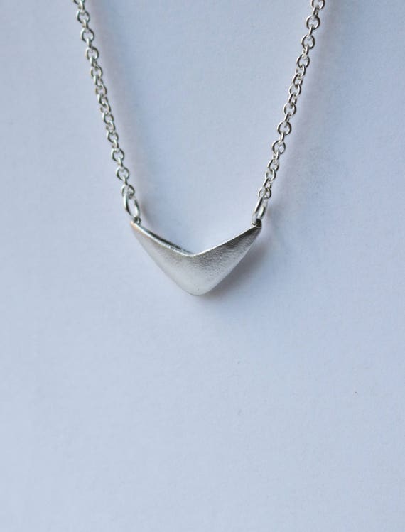 Necklace | Silver Chevron Necklace, handmade jewelry