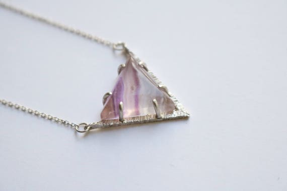 Necklace | Triangular Fluorite Pendant, handmade jewelry
