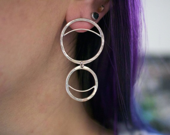 Handmade Silver Mini Moon phase Earrings